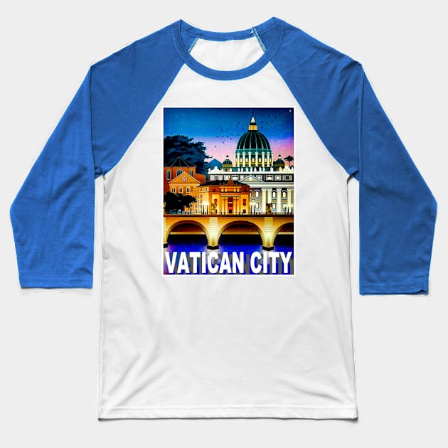 Vatican City The Holy See Travel and Tourism Vintage Poster Print Baseball T-Shirt by posterbobs